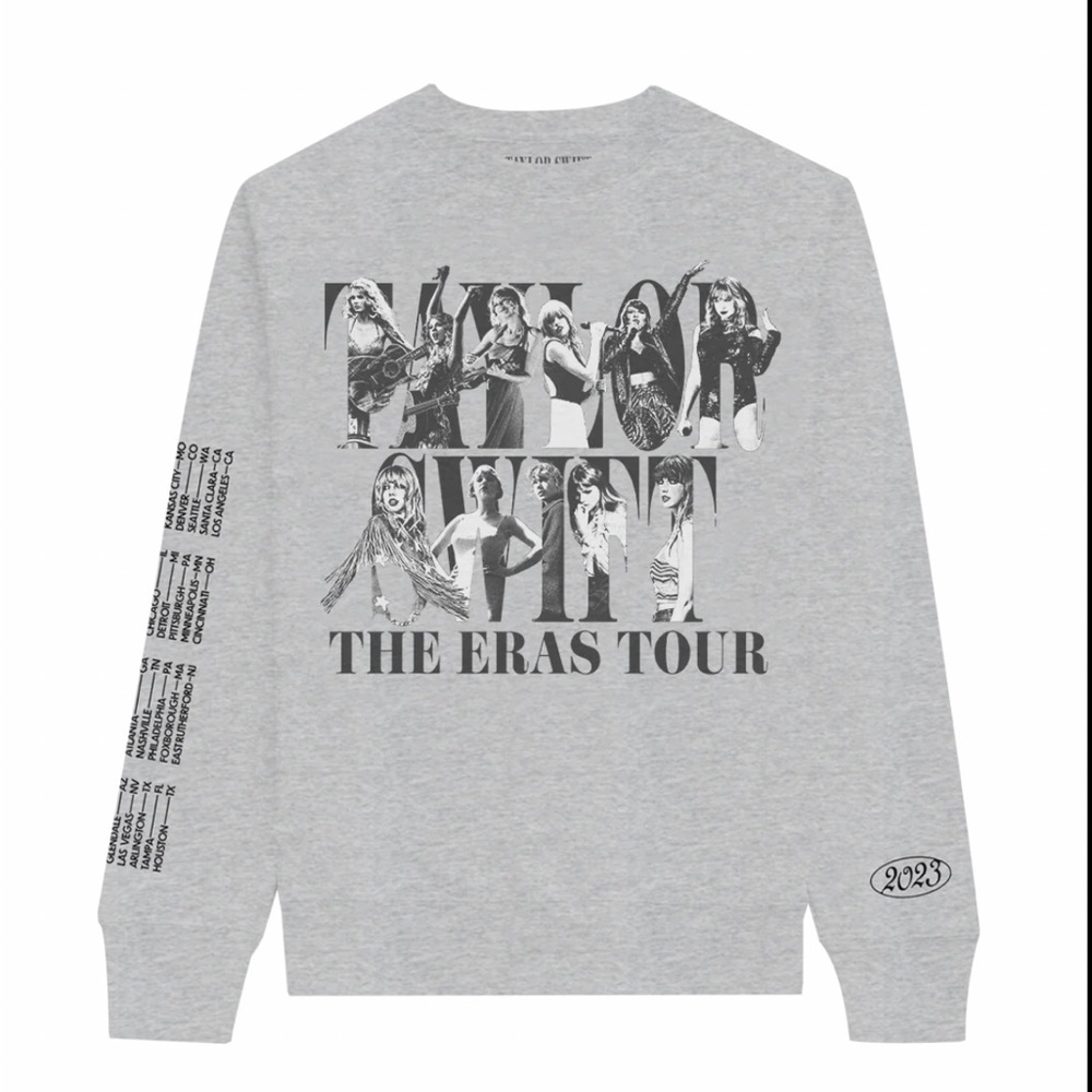 EUC TAYLOR SWIFT THE ERAS TOUR GRAY
CREWNECK- XS